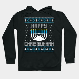 Happy Chrismukkah Menorah Ugly Christmas Hanukkah Hoodie